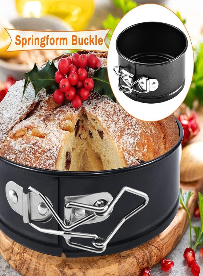 Restynic Mini Springform Cake Pans - Set of 4, Non-Stick & Removable Bottom - 4” Diameter, Perfect for Cheese Cakes, Pies, Quiches & More - Ideal for Home Bakers & Pros - Image 2